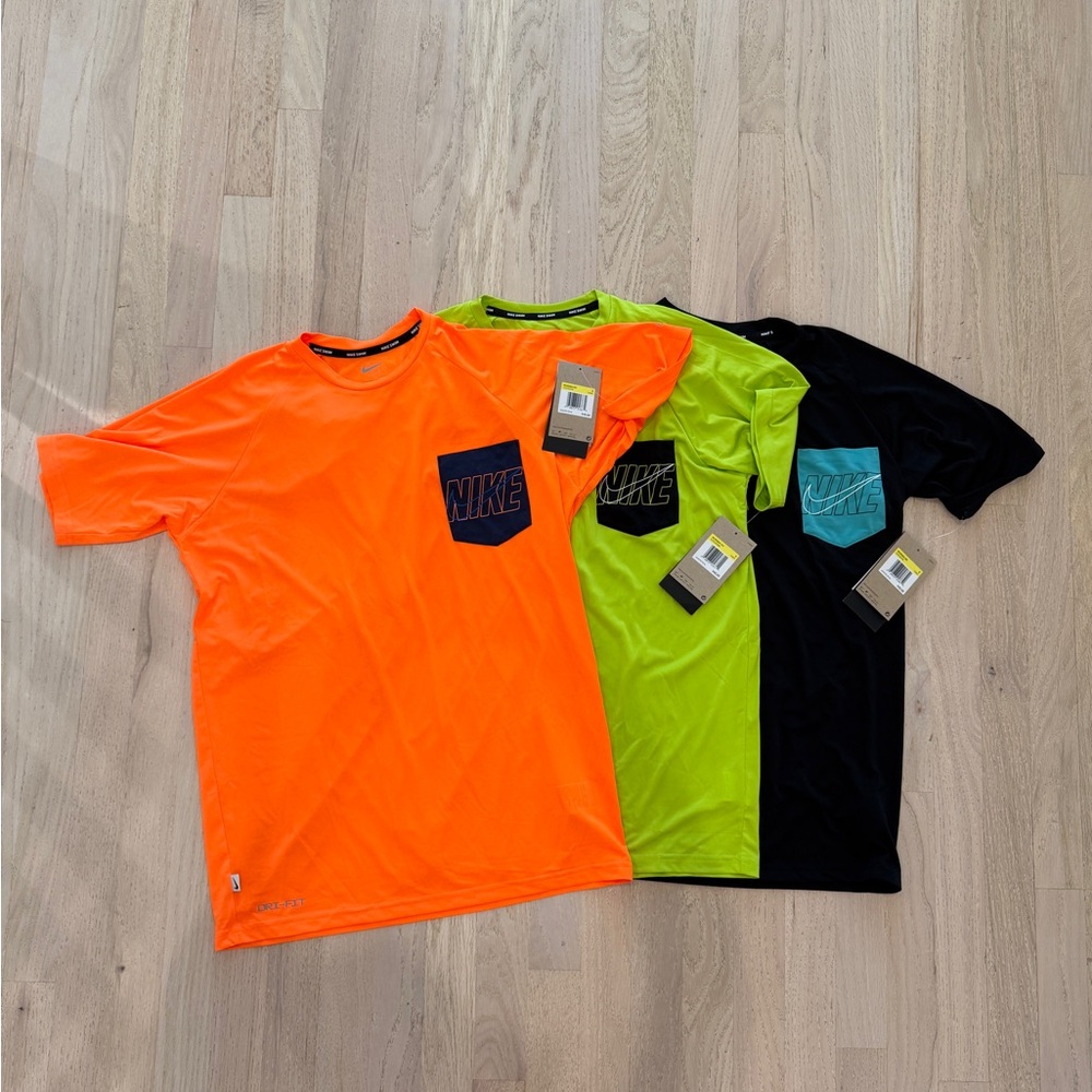 Nike Men's T-Shirt/Swim Shirt Pack - Orange, Green, Black